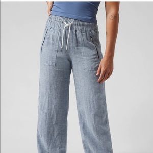 Athleta Cabo Linen Wide Leg Pant Size 8